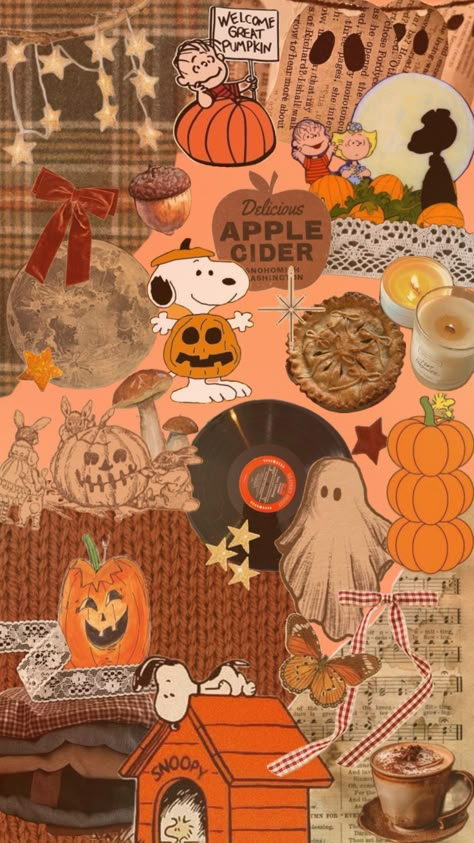 #autumn #snoopy #snoopyaesthetic #snoopywallpaper #fall #fallaesthetic Snoopy Collage Wallpaper, Snoopy Fall Autumn, Snoopy Autumn Wallpapers, Autumn Snoopy, Charlie Brown Fall, Snoopy Fall Wallpaper, Snoopy Autumn, Fall Snoopy, Snoopy Fall