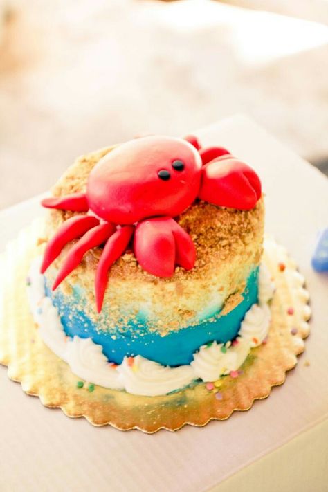 Crab Feed, Ocean Cake, Birthday Twins, Beach Themed Cakes, Ocean Cakes, Sea Cakes, Beach Cakes, Summer Cakes, Beach Birthday