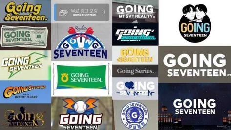 Going Seventeen Logo Sticker, Going Seventeen Logo, Svt Stickers, Seventeen Logo, Tv Show Logos, Svt Icons, Going Seventeen, Title Card, Logo Sticker