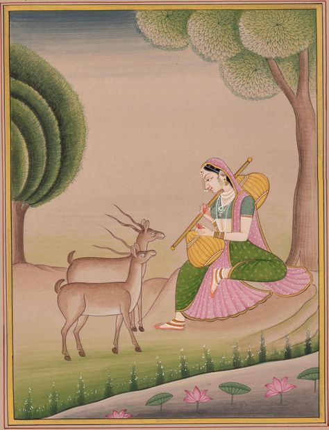 Ragamala Paintings, Miniature Painting Indian, Pahari Painting, Rajasthani Miniature Paintings, Mughal Motifs, History India, Mughal Miniature, Indian Miniatures, Mughal Miniature Paintings