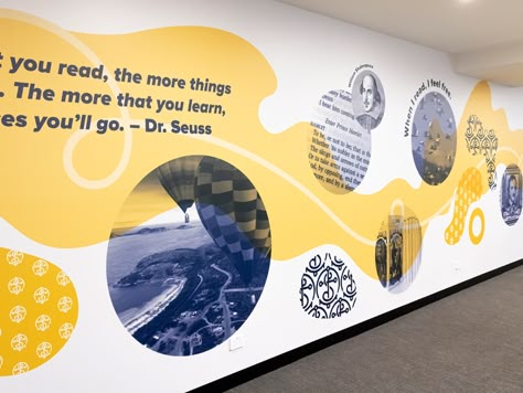 Salesian College Sunbury | Nuttshell Internal Branding, Office Wall Graphics, Office Graphics, Donor Wall, Office Mural, Office Wall Design, Office Signage, History Wall, School Murals