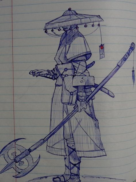 Drawing Of Samurai, Samurai Art Drawing, Ninja Drawing, Samurai Sketch, Samurai Hat, Stick Men Drawings, Samurai Drawing, Warrior Drawing, Samurai Artwork