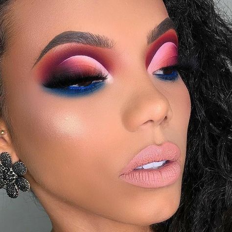 Make Up Designs, Maquillage On Fleek, Eye Shadow Makeup, Makeup Tip, Shadow Makeup, Bright Makeup, Beauty Make-up, Colorful Eye Makeup, Makeup Eye Looks