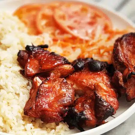 Filipino Chicken Bbq, Tocino Recipe Filipino, Recipe With Pineapple Juice, Tocino Recipe, Chicken Tocino, Recipe With Pineapple, Picnic Roast, Pineapple Juice Recipes, Bbq Recipe