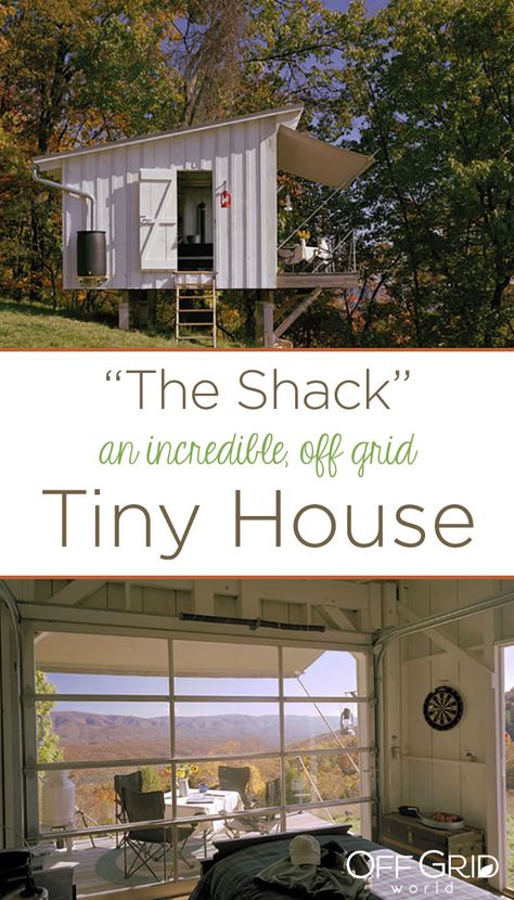 The Shack off grid tiny house Off Grid Tiny House, Off Grid House, The Shack, Pallet House, Cottage Retreat, Off Grid Cabin, Tiny House Inspiration, Tiny Cabins, Tiny Cottage