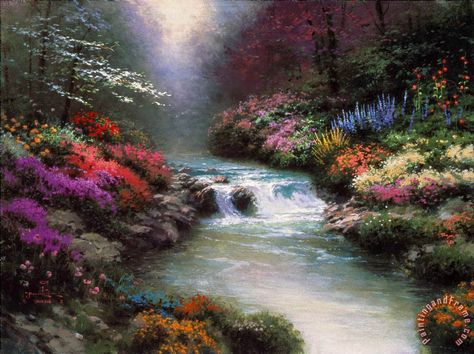 Thomas Kinkade Beside Still Waters print for sale. Shop for Thomas Kinkade Beside Still Waters painting and frame at discount price, ships in 24 hours. Cheap price prints end soon. Thomas Kinkade Art, Thomas Kinkade Paintings, Thomas Kincaid, Kinkade Paintings, Beside Still Waters, Art Thomas, Fantasy Garden, Thomas Kinkade, Paintings I Love