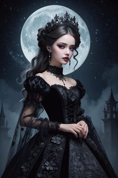 By Guzelia Goth Queen Makeup, Dark Sleeping Beauty, Vampire Outfit Female, Gothic Art Victorian, Vampire Queen Costume, Dark Cosplay, Macabre Fashion, Goth Queen, Gothic Queen