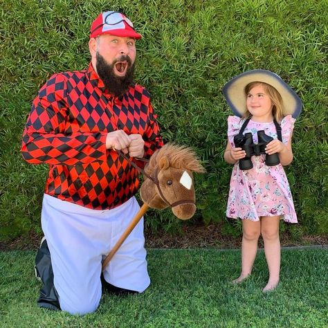 Dad And Daughters Photography, Jockey Costume, Dad And Daughters, How To Ride A Horse, Horse Jockey, Ride A Horse, Beautiful Memories, Training Day, Two Daughters