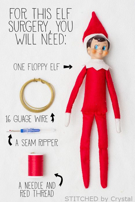 STITCHED by Crystal: Tutorial: Add Wire to an Elf on the Shelf Posable Elf, Christmas Elf Doll, Elf Magic, Awesome Elf On The Shelf Ideas, Him And I, Elf Activities, Xmas Elf, Elf Antics, Elf Fun