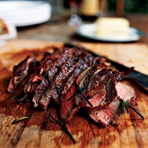 Grilled Leg of Lamb with Garlic and Rosemary | Instead of butterflying a boned leg of lamb and cooking it whole, Cal Peternell carefully cuts along the four natural muscle separations (they're easily visible) and pulls the four pieces apart with his fingers. Grilling the lamb this way is quicker, makes it easier to determine doneness, and simplifies carving. Plus the meat develops a mellow flavor and lots of delicious crust. Easy Barbecue Recipes, Grilled Leg Of Lamb, Healthy Beef Recipes, Leg Of Lamb, Healthy Beef, Lamb Dishes, Grilled Lamb, Lamb Recipes, Barbecue Recipes