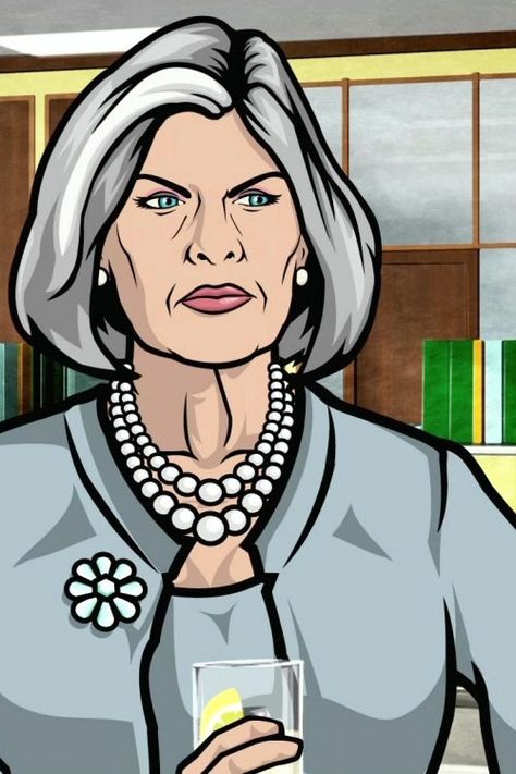 Malory Archer Malory Archer, Archer Cartoon, Archer Quotes, Archer Tv Show, Human Profile, Jessica Walter, Sterling Archer, Profile Drawing, Danger Zone