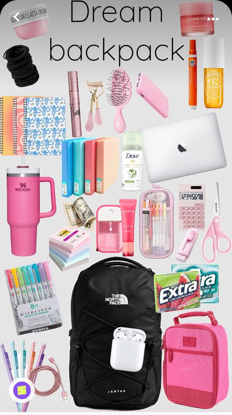 Middle School Essentials, School Emergency Kit, School Backpack Essentials, Preppy School Supplies, School Routine For Teens, Pretty School Supplies, School Bag Essentials, Backpack Essentials, Backpack Organization