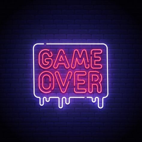 Game Popup, Banner Game, Gaming Lounge, Logo Neon, Vector Game, Neon Decor, New Retro Wave, Neon Logo, The Game Is Over