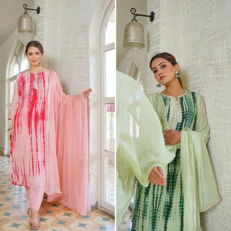 👗Amazing kurti pant and dupatta set ✈️Fabric cotton kurti ✈️cotton pant ✈️Chffon dupatta Tie n die kurta ❣️Available size M TO XXL Indian Traditional Kurti, Tie N Dye, Traditional Kurti, Pakistani Salwar Suit, Salwar Suit For Women, Kurti Cotton, Kurti Pant, Kurtis With Pants, Cotton Kurti