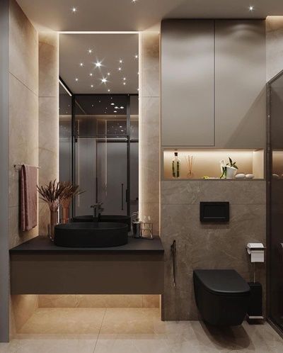 Toilet And Bathroom Design, Bathroom Design Black, Modern Small Bathrooms, Luxury Master Bathrooms, Concrete Bathroom, Bathroom Inspiration Modern, Dinning Room Design, Bathroom Design Ideas, Bathroom Design Decor