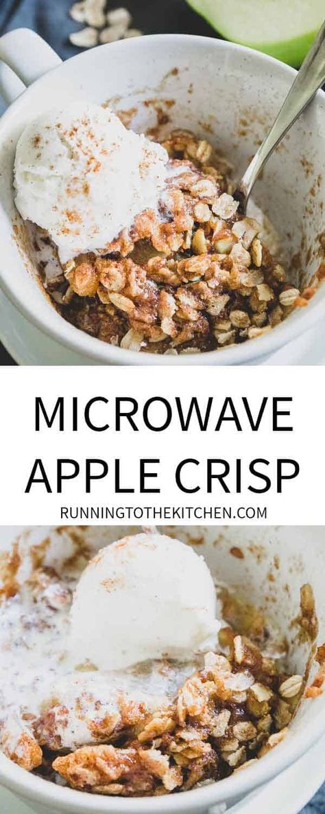 Mug Apple Crisp, Single Serving Apple Crisp, Microwave Apple Crisp, Quick Apple Crisp, Microwave Apple, Quick Apple Dessert, Apple Crisp Dessert, Microwave Apples, Apple Crisp Pie