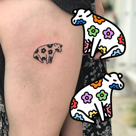 Cow Tattoo, Funky Tattoos, Hand Tattoos For Girls, Vegan Tattoo, Western Tattoos, Tattoo Instagram, Bff Tattoos, Doodle Tattoo, Sleeve Tattoos For Women