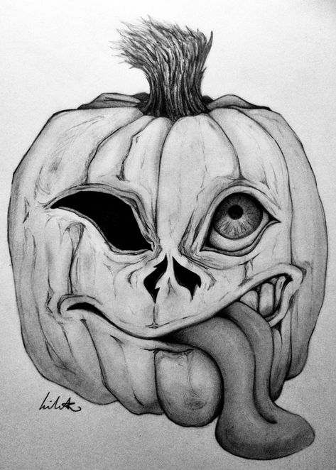 Halloween Pumpkin Art Drawing, Halloween Drawing Ideas Scary, Creepy Halloween Drawings, Creepy Flower Drawing, Halloween Pencil Drawings, Halloween Art Ideas Drawing, Halloween Drawings Scary, Halloween Sketches Pencil, Horror Drawings Pencil Sketch