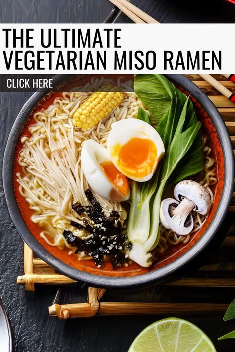 Craving a cozy fall meal? The Ultimate Vegetarian Miso Ramen is the perfect dish. With a rich miso broth, fresh veggies, and tender noodles, this recipe is a go-to for vegetarian dinner ideas. Packed with flavor and easy to make, it’s perfect for those cool autumn nights. Add this delicious recipe to your fall recipe ideas and enjoy a nourishing, satisfying bowl of ramen any night! Xmas Dinner Recipes, Fall Recipe Ideas, Vegetarian Ramen Recipe, Vegetarian Dinner Ideas, Budget Dinner Recipes, Miso Recipe, Vegetarian Ramen, Miso Broth, Asian Vegetarian Recipes