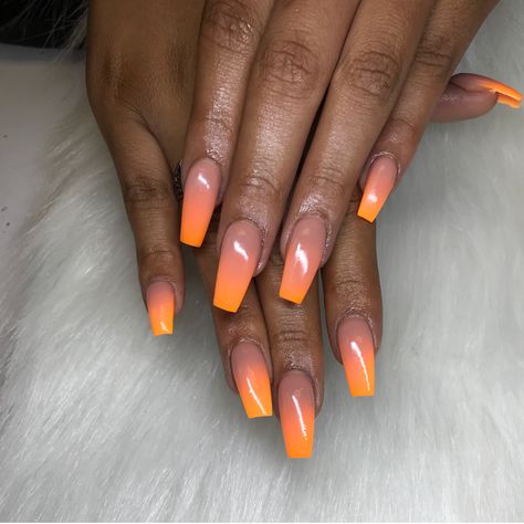 Best Acrylic Nails Black, Ombre Nails Black Women, Summer Acrylic Nails Ombre, Black Ombre Acrylic Nails, Ombre Nails Fall Colors, Ombre Nails Orange, Acrylic Nails Black Women, Nails Black Women, Acrylic Nails Black