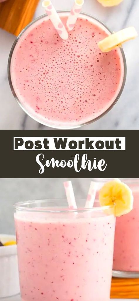 This Post Workout Smoothie is the perfect drink to recharge after a tough workout! Chock full of ingredients to replenish your body. Healthy Post Workout Smoothie, Gym Smoothies, Healthy Workout Snacks, Banana Smoothie Recipes, Workout Smoothie Recipes, Pre Workout Smoothie, Protein Breakfast Smoothie, Post Workout Protein Shakes, Easy Healthy Smoothie Recipes