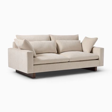 West Elm Harmony, Harmony Sofa, West Elm Living Room, Extra Deep Sofa, West Elm Sofa, Petite Sofa, Deep Sofa, Sofa Review, Chic Living Room