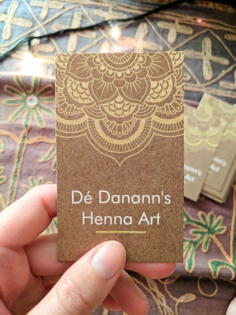 New business cards. #henna Henna Artist Business Cards, Henna Business Card, Henna Business Names, Henna Business Name Ideas, Artist Logo Design Creative, Henna Making, Henna Business, Business Name Ideas, Foil Business Cards