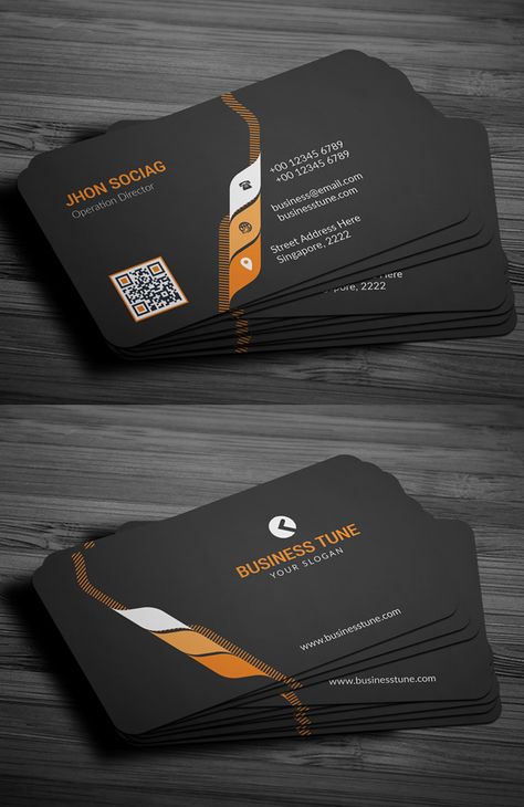 Black Business Cards, Desain Merek, Visiting Card Templates, Corporate Business Card Design, Business Card Template Psd, Free Business Card Templates, Graphic Design Business Card, Modern Business Cards Design, Professional Business Card Design