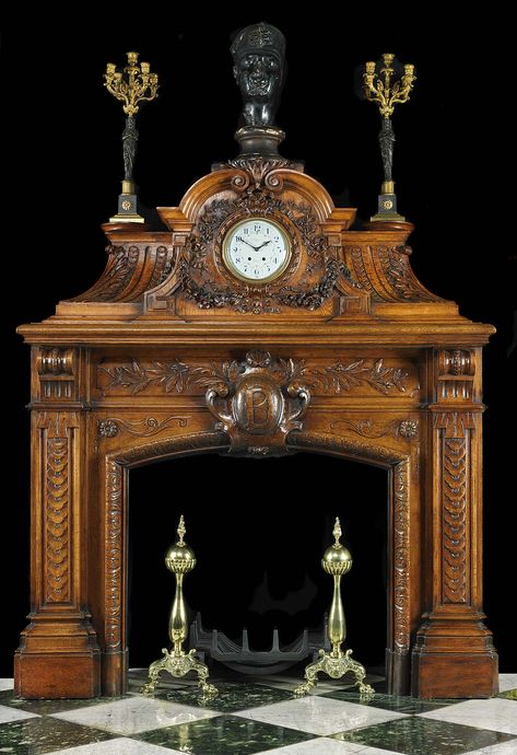 Baroque Fireplace, Woodshop Inspiration, Historical Furniture, Winter Fireplace, Antique Fireplace Mantels, The Olive Branch, Fireplace Mantles, Victoria House, Vintage Fireplace