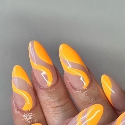 Nailster on Instagram: "Electric Orange Waves 🧡⁠ Our electric colours are the brightest and most powerful colours ever! Look at how eye-catching the colour is 😍⁠ ⁠ Colours used: 54 and 118" Electric Orange, Nail Inspiration, The Colour, Most Powerful, Nails Inspiration, Look At, Nail Art, Orange, Nails