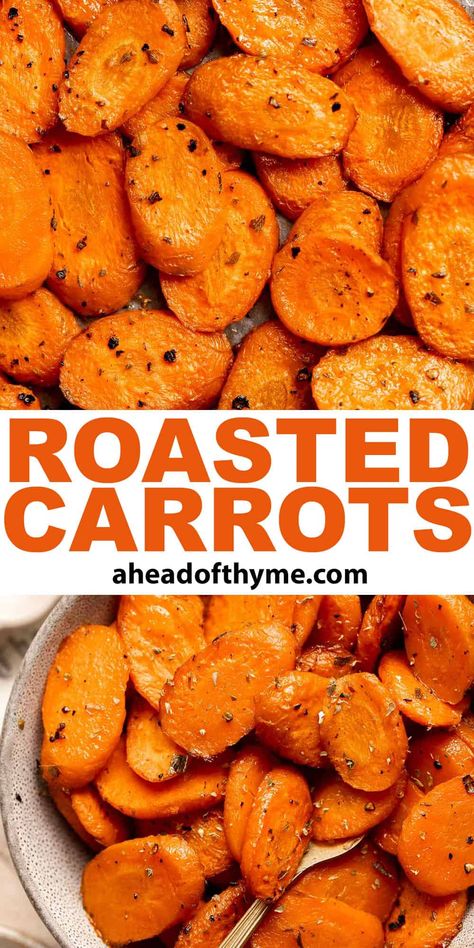 Roasted Carrots Carrots Recipe Healthy, Balsamic Carrots Roasted, 2024 Meals, Sweet Carrots, Carrot Recipe, Oven Meals, Vegetarian Mains, Thyme Recipes, Bbq Dishes