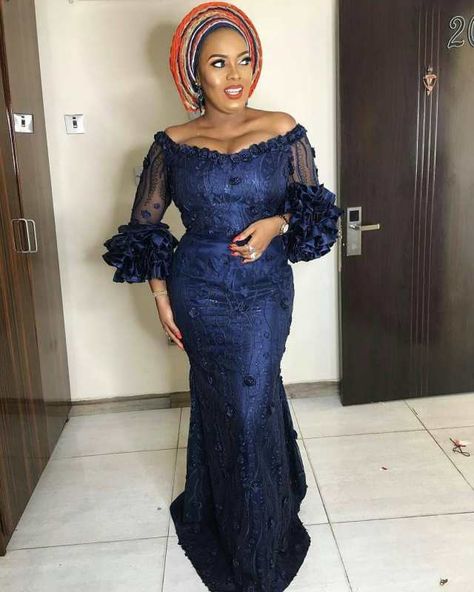 2018 Aso Ebi Styles ; Chic Styles for Party Guests Aso Ebi Lace Styles 2023 Long Gown, Lace Long Gown Styles Aso Ebi, Latest Lace Gown Styles Aso Ebi, Off Shoulder Lace Gown, Elegant Asoebi Styles, Latest Lace Gown Styles, Lace Gown Styles Aso Ebi, Aso Ebi Style, Aso Ebi Lace