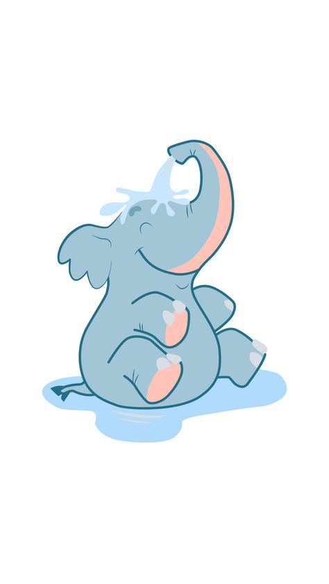 Imagine the gentle sight of an elephant taking a leisurely bath, finding solace and relaxation in the soothing water. Watching an elephant bathe is a truly enchanting experience. Bathing is an... Elephant Doodle, Animals Stickers, Elephant Stickers, Water Illustration, Cartoon Elephant, Pink Bear, Blue Elephant, Blue Elephants, Cute Wild Animals