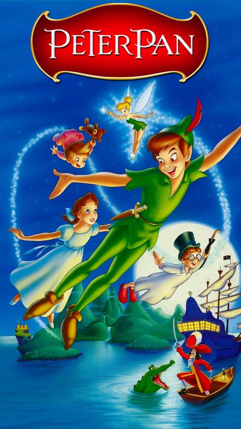 Disney Movie Covers, Peter Pan Movie Poster, Peter Pan Poster, American Childhood, Anastacia Disney, Old Kids Shows, Peter Pan Movie, Old Disney Movies, Peter Pan Disney