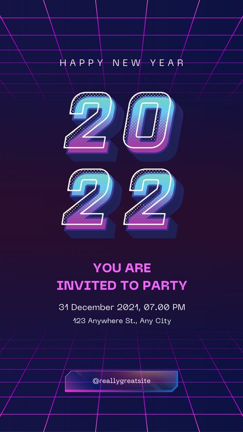 Instagram Story Invitation Design, Futuristic Invitation, Instagram Story Invitation, New Year Party Invitation, Futuristic Party, Ig Design, Cover Post, Karaoke Night, Cover Magazine