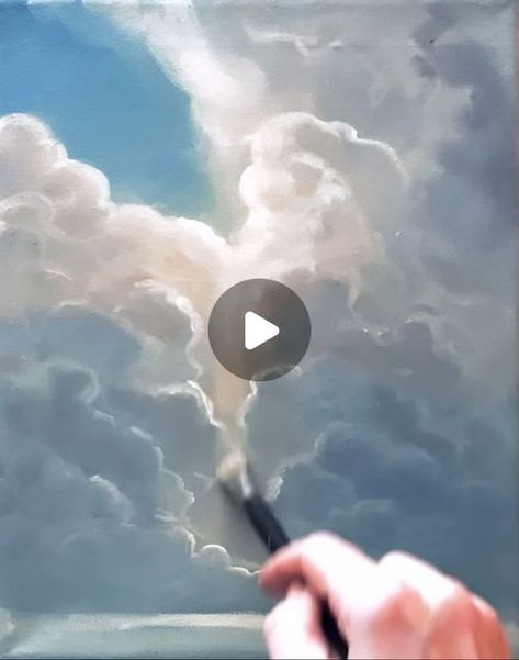 How To Paint Clouds Acrylic, Painting Clouds Acrylic, Painting Tutorials Acrylic, Cloud Painting Tutorial, Cloud Oil Painting, Cloud Painting Acrylic, How To Paint Clouds, Clouds Acrylic, Under Painting