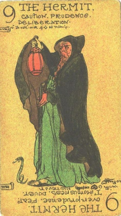 Austin Spare, Tarot The Hermit, Card Divination, Hermit Tarot, Austin Osman Spare, Lines Illustration, The Hermit Tarot, Occult Magic, Divine Tarot