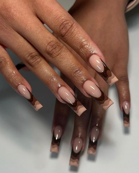 19 Chic Pastel Monochrome Nail Colors for Fall Nail Colors Brown, Brown Nail Colors, Nail Colors For Fall, Nail Art Fall, Brown Acrylic Nails, Brown Nail, Brown Nails Design, Beauty Hacks Nails, Girly Acrylic Nails