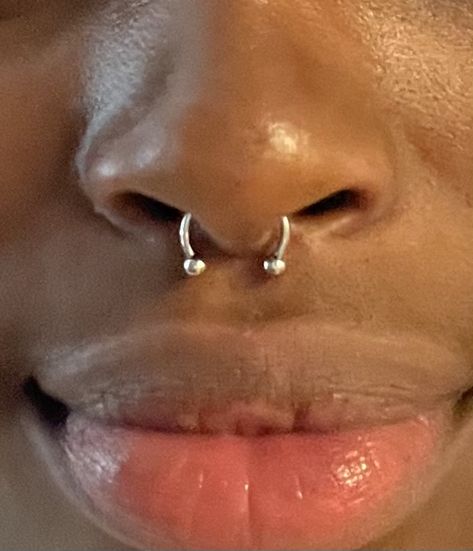 Septum Piercing Wide Nose, Septum Black Women, Septum Piercing Black Women, Piercing On Black Women, Septum Piercing On Black Women, Septum Piercing Aesthetic, Facial Accessories, Wylde Flowers, Nose Piercing Septum