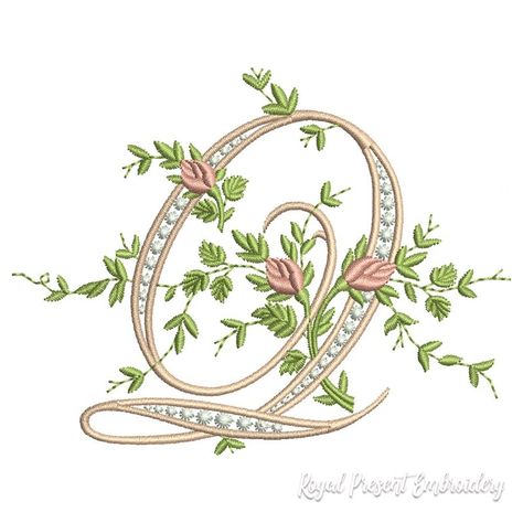 Monogram Q with roses Machine Embroidery Design Bee Embroidery Design, Free Embroidery Patterns Machine, Crewel Embroidery Patterns, Monogram Ideas, Monogram Embroidery, Bee Embroidery, Embroidery Alphabet, Beginner Knitting Patterns, Machine Embroidery Projects