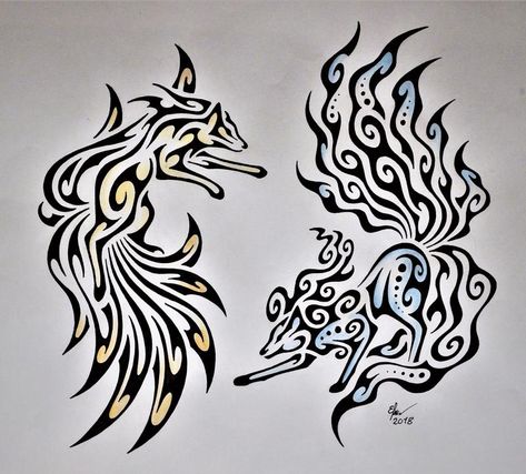 Regular and Alolan Ninetales by Esmeekramer on DeviantArt Alolan Ninetales Tattoo, Ninetales Tattoo, Ninetales Pokemon, Pokemon Ninetales, Alolan Ninetales, Little Bird Tattoos, Pikachu Tattoo, Pokemon Poster, Pokemon Tattoo