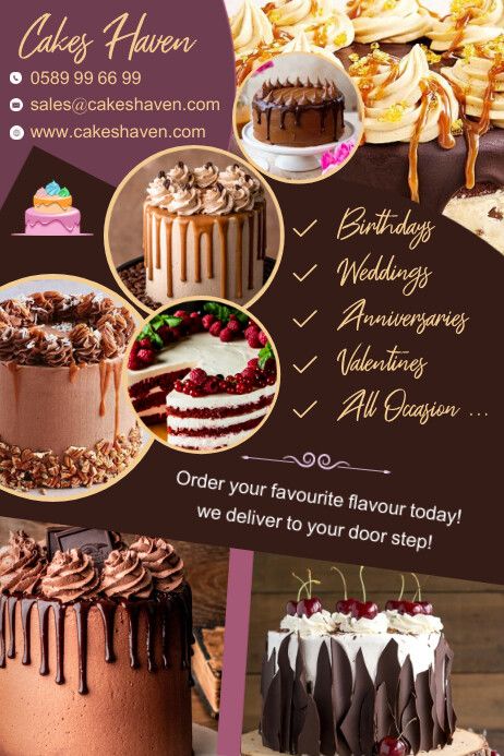 Editable Flyers Cakes & Pastries, Bakers & confectionery Restaurant & Hotels Food poster Designs Bakery Promotion Poster, Business Cake Design, Cake Poster Background, Cake Sale Poster, Promotion Poster Ideas, Cake Banner Design, Pastries Flyer Design, Cake Poster Design Ideas, Cake Menu Design