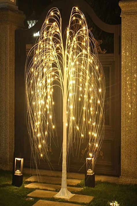 Christmas indoor decoration Weeping Willow Tree with Warm White Fairy String Lights for Christmas Holiday Home Garden Party Festival Wedding Bedroom Decoration, Indoor Outdoor Decor Artificial Trees Outdoor, Lighted Tree Branches, Wedding Bedroom, Light Up Tree, Weeping Willow Tree, Outdoor Fairy Lights, White String Lights, Lighted Branches, White Fairy