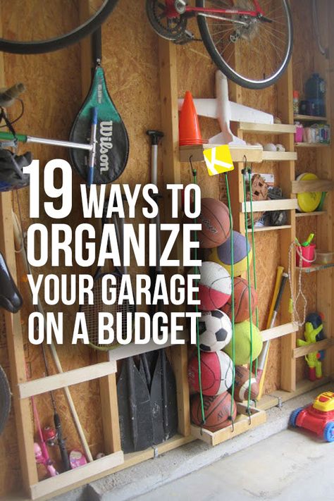 19 Ways to Organize Your Garage on a Budget | My garage was a mess until I found these organization ideas for DIY storage and ways to stay organized on a budget. #garage #organization Organize A Garage, Garage Organization Tips, Diy Organizer, Garage Organization Diy, Small Garage, Garage Organize, Gallery Ideas, Ways To Organize, Diy Garage Storage