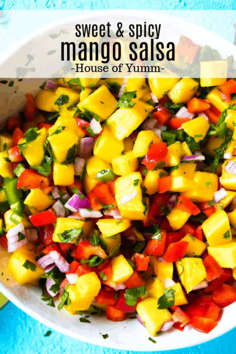 Spicy Fruit, Fruit Salsa Recipe, Mango Salsa Recipe, Mango Salsa Recipes, Salsa Guacamole, Salsa Recipes, Fruit Salsa, Tacos Burritos, Mango Recipes