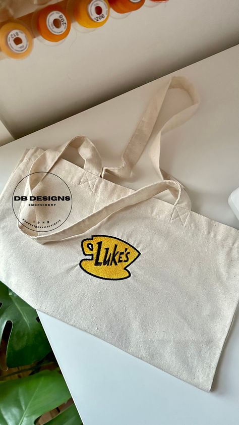 Luke's Diner Tote Bag| Gilmore Girls Tote Bag | Embroidered Tote Bag | Gilmore Girls Luke Diner | Heavy Weight 100% Cotton Tote Bag Gilmore Girls Tote Bag, Luke's Diner, Gilmore Girls Luke, Embroidered Apparel, Tote Bags For School, School Tote, Embroidered Tote Bag, Girls Tote, Embroidered Tote