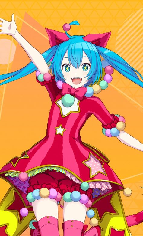 Wonderlands Showtime, Hatsune Miku Outfits, Miku Hatsune Chibi, Miku Chan, Azumanga Daioh, Miku Cosplay, What To Draw, Project Sekai, Cat Girl