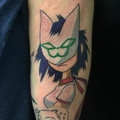 Gorillaz Fan Art, Rock Tattoo, Monkeys Band, Doodle Tattoo, Cartoon Tattoos, Ink Ideas, Tattoo Trends, Anime Tattoos, Gorillaz