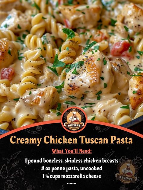 Tasteful Recipes Frozen Tyson Chicken Recipes, Tyson Chicken Recipes, Chicken Tuscan Pasta, Chicken Tuscan, Tasteful Recipes, Tuscan Pasta, Tyson Chicken, Pasta Ingredients, Creamy Chicken