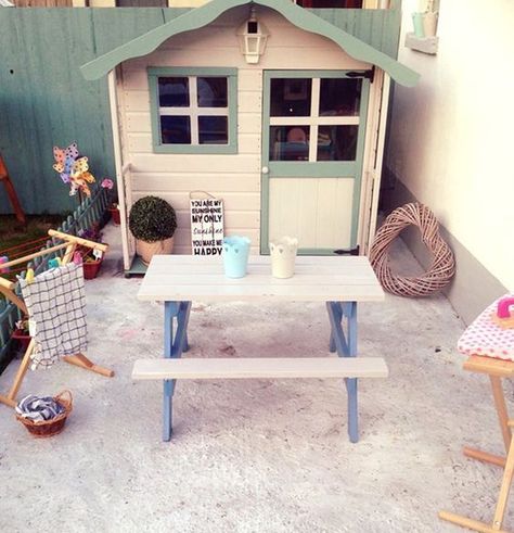 Kids Shed, Cedar Playhouse, Small Summer House, Playhouse Decor, Outside Playhouse, Playhouse Makeover, Garden Playhouse, Build A Playhouse, Wendy House